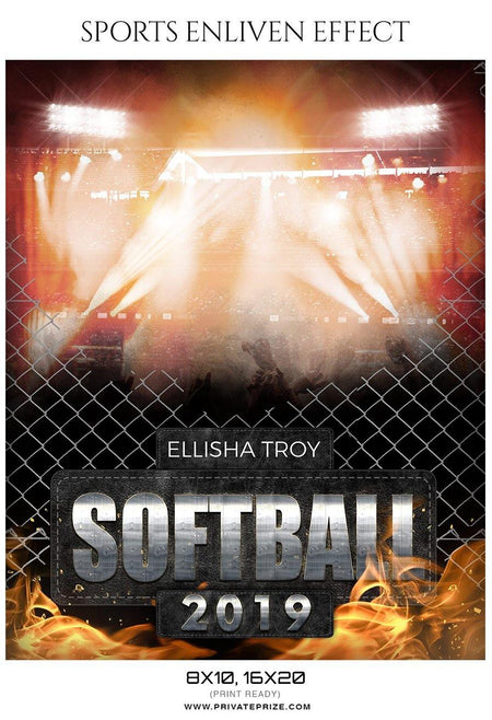 Ellisha Troy - Softball Sports Enliven Effect Photography Template - PrivatePrize - Photography Templates