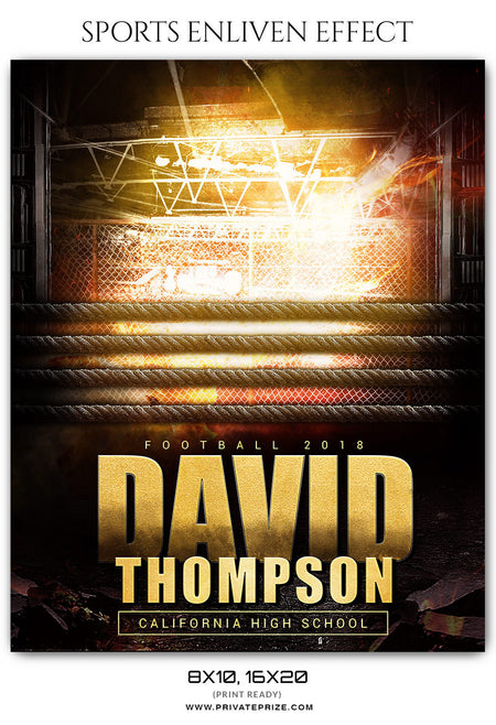 DAVID THOMPSON - FOOTBALL SPORTS PHOTOGRAPHY - Photography Photoshop Template