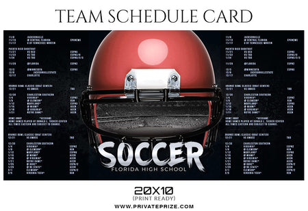 Soccer Sports Team Sports Schedule Card Photoshop Templates - Photography Photoshop Template