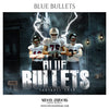 Blue Bullets Football Themed Sports Photography Template - Photography Photoshop Template