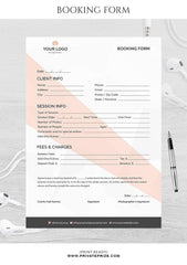 Booking form for photographers