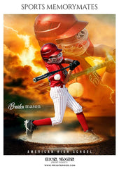 Braiden Mason - Baseball Sports Memorymate Photography Template