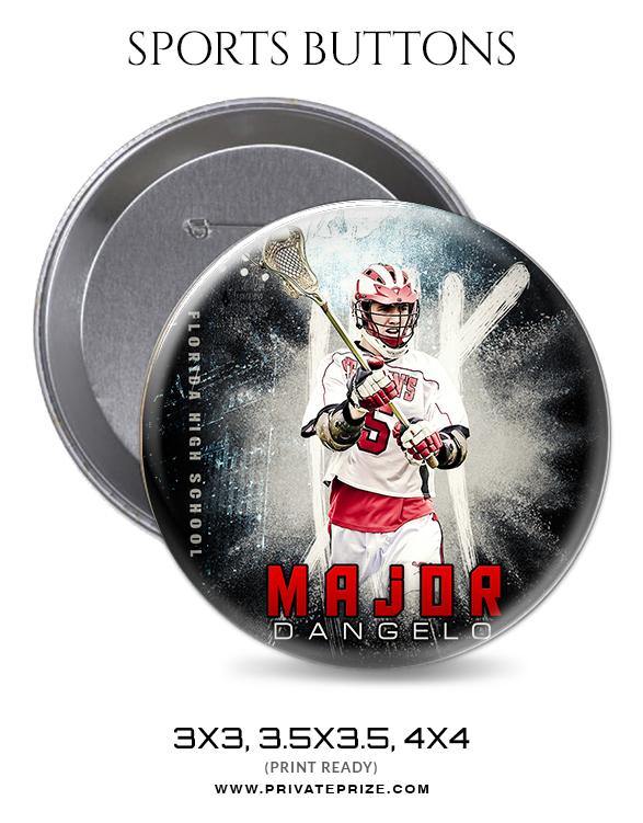 Major Dangelo - Lacrosse Sports Button - PrivatePrize - Photography Templates
