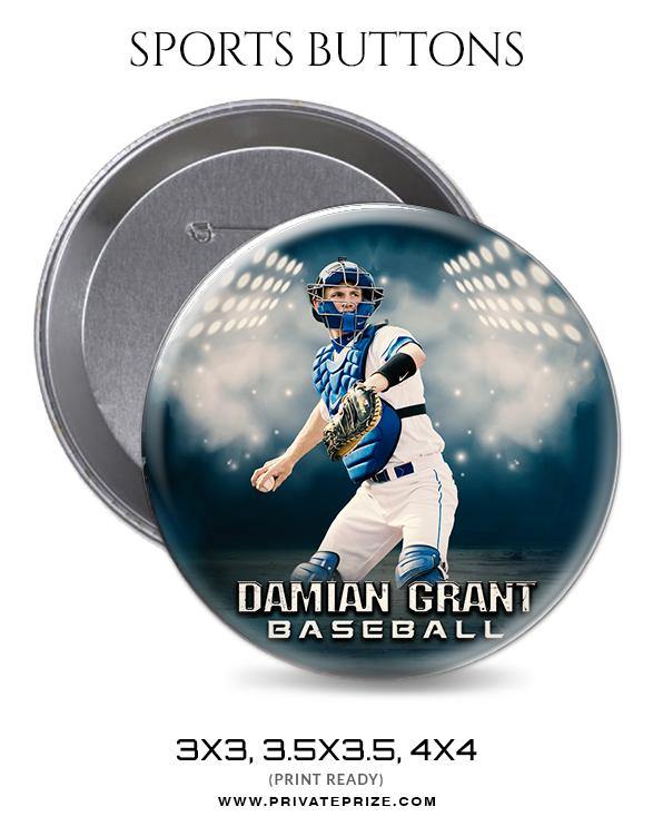 Damian Grant - Baseball Sports Button - PrivatePrize - Photography Templates
