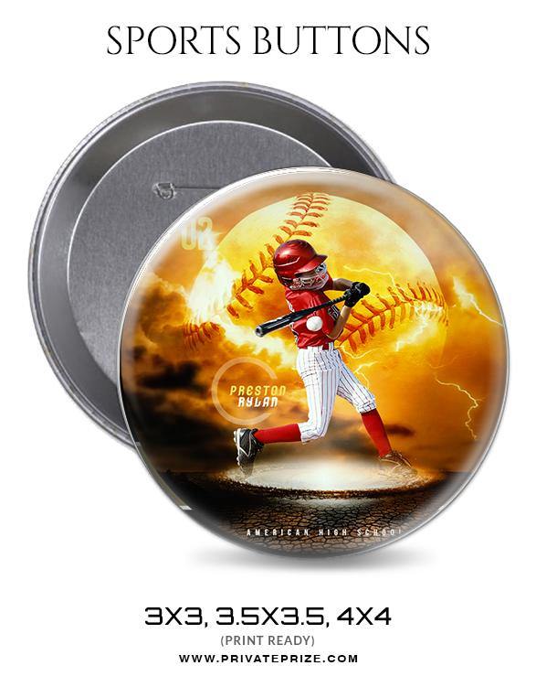 Preston Rylan - Baseball Sports Button - PrivatePrize - Photography Templates