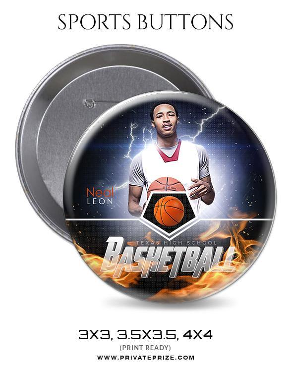 Neal Leon - Basketball Sports Button - PrivatePrize - Photography Templates