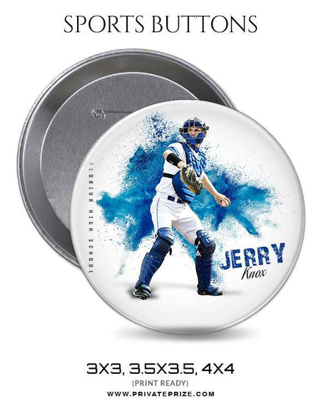 Jerry knox - Baseball Sports Button - PrivatePrize - Photography Templates