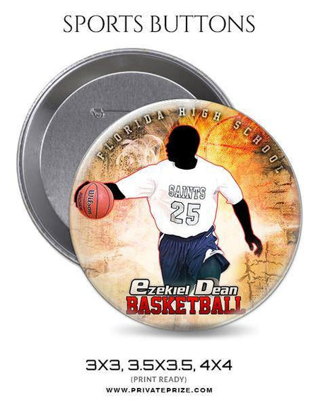 Ezekiel Dean  - Basketball Sports Button - PrivatePrize - Photography Templates