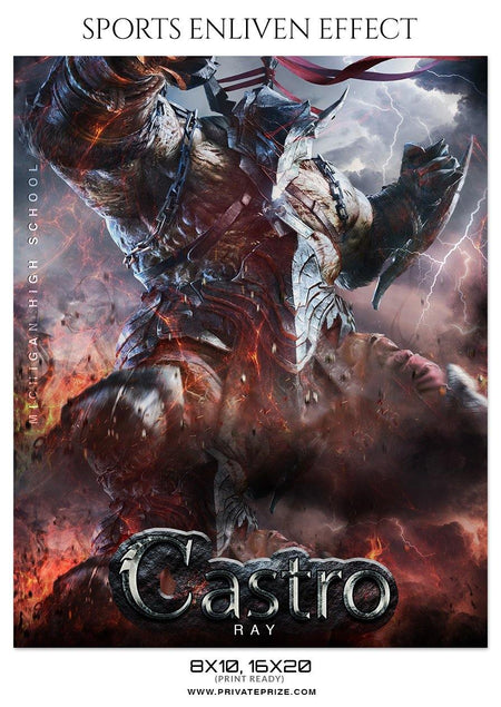 Castro Ray - Football Sports Enliven Effect Photography Template - PrivatePrize - Photography Templates