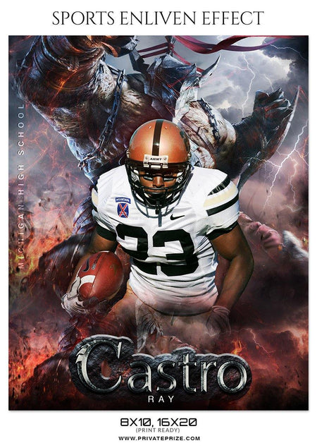 Castro Ray - Football Sports Enliven Effect Photography Template - PrivatePrize - Photography Templates