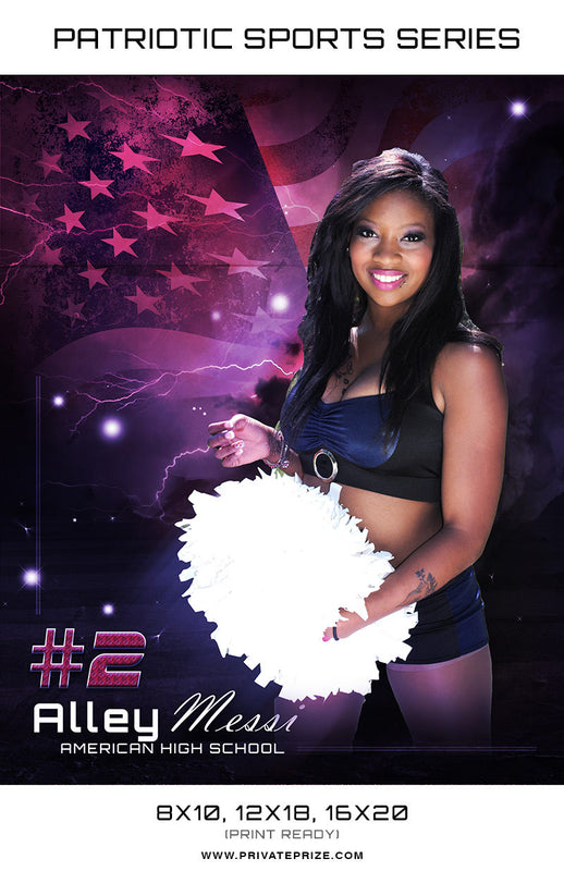 Cheer Leaders- Sports Patriotic Series - Photography Photoshop Template