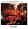 Chicago Bulls Basketball Themed Sports Photography Template - Photography Photoshop Template