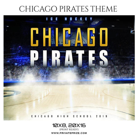 Chicago Pirates Themed Sports Photography Template - PrivatePrize - Photography Templates