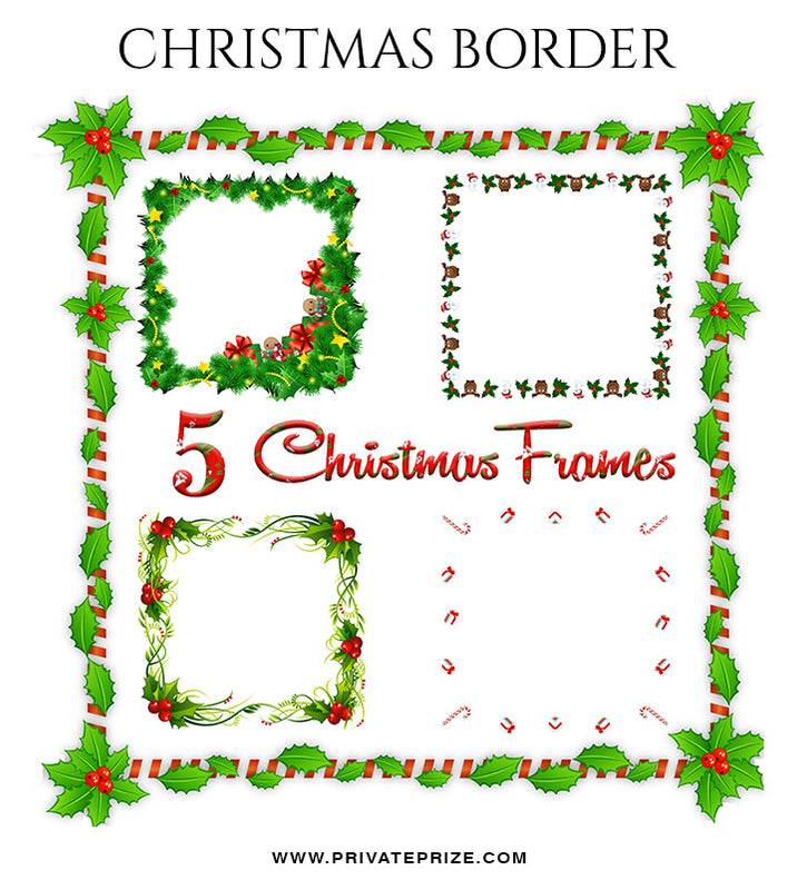 Christmas Border - Digital Frame - Photography Photoshop Template