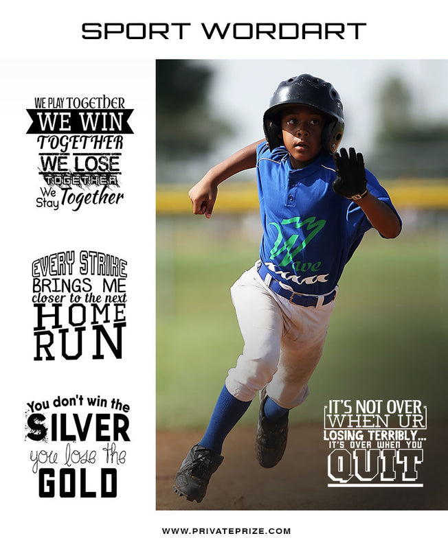 Sports Word Art Overlays - Don't Quit - Photography Photoshop Template