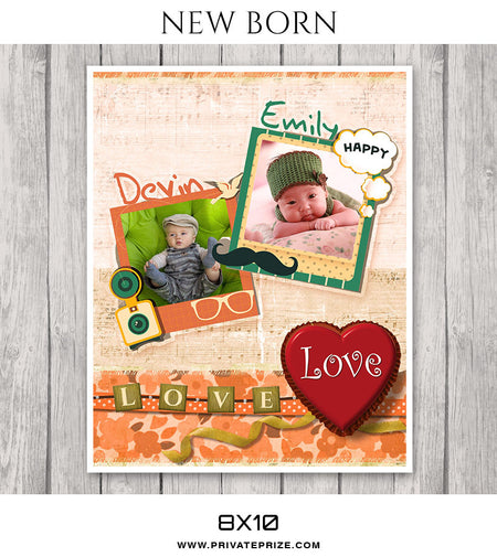 Emily & Devin-New Born - Photography Photoshop Template