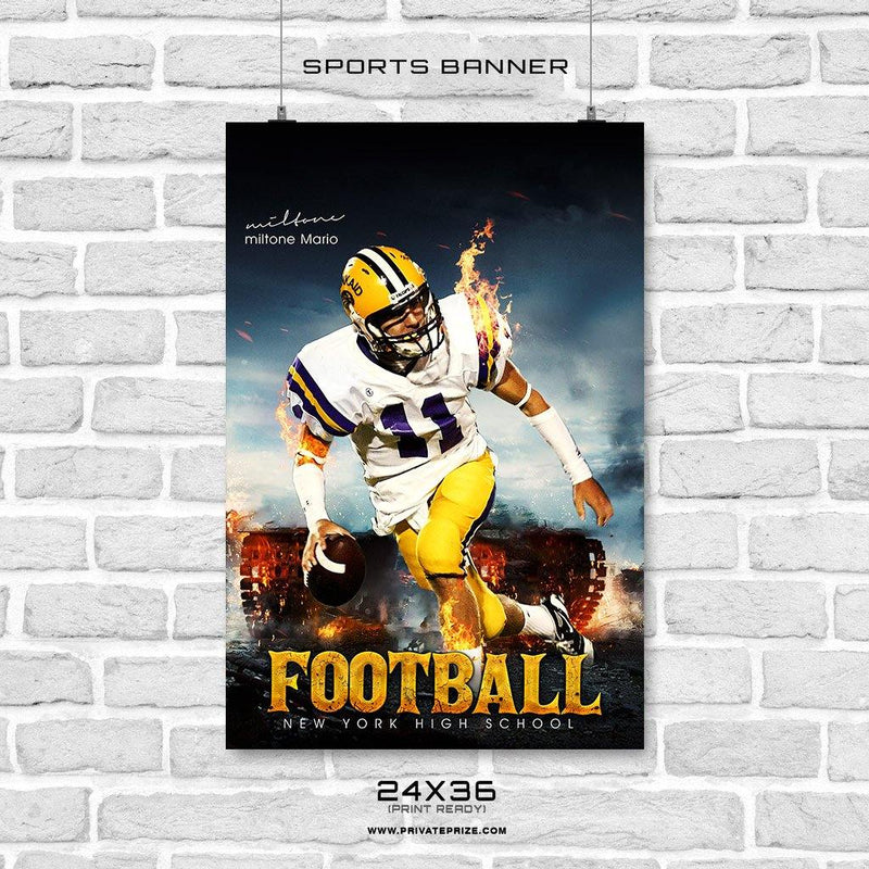 Football Sports Banner Photoshop Template - PrivatePrize - Photography Templates