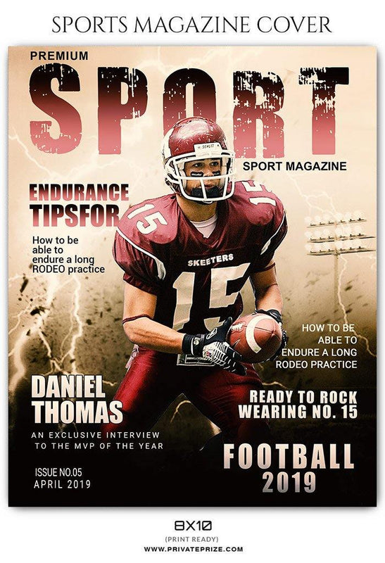 Football Sports Photography - Magazine Cover templates - PrivatePrize - Photography Templates