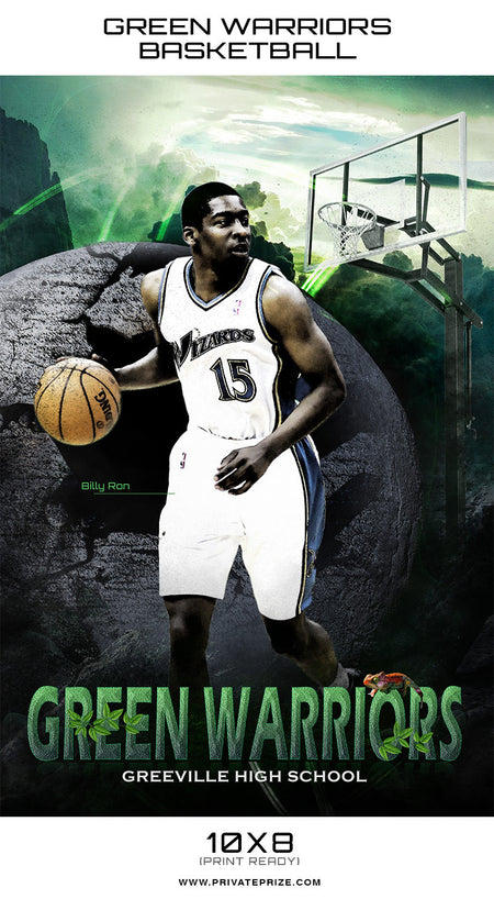 Green Warriors Themed Sports Template - Photography Photoshop Template