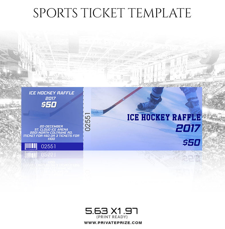 IceHockey Sports Ticket Template - Photography Photoshop Template