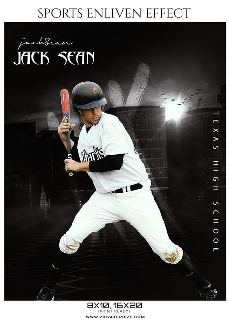 Jack Sean - Baseball Sports  Enliven Effects Photography Template - PrivatePrize - Photography Templates