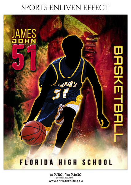 James Jhon Basketball Enliven Effects Sports Photoshop Template - Photography Photoshop Template