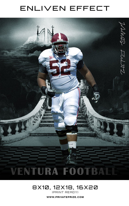 James Football Ventura High School Sports - Enliven Effects - Photography Photoshop Template