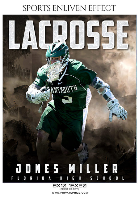 Jones Miller - Lacrosse Sports Enliven Effects Photography Template - Photography Photoshop Template