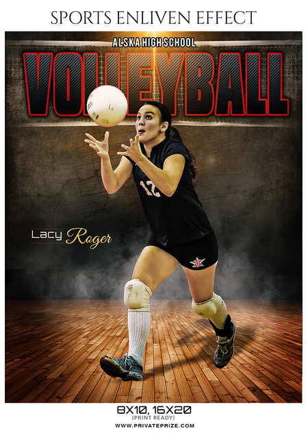 Lacy Roger - Volleyball Sports Enliven Effects Photography Template - PrivatePrize - Photography Templates