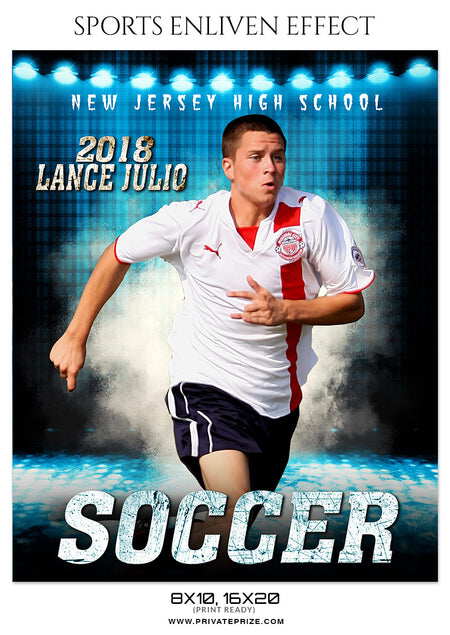 Lance Julio Soccer Sports Enliven Effects Photoshop Template - Photography Photoshop Template