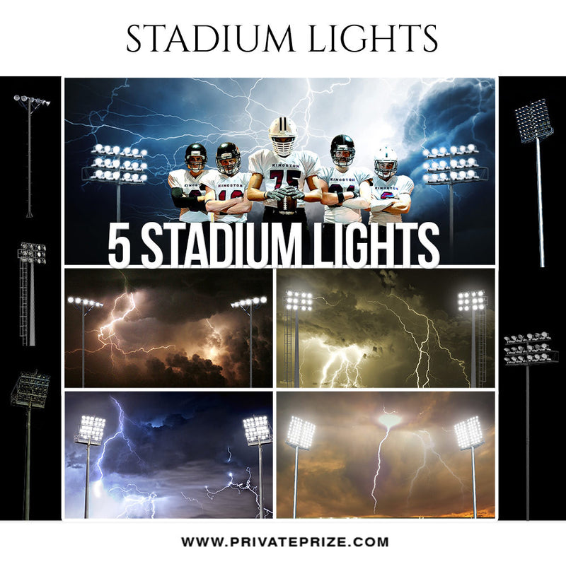 Stadium Lights and Cloud Overlay Set - Photography Photoshop Template