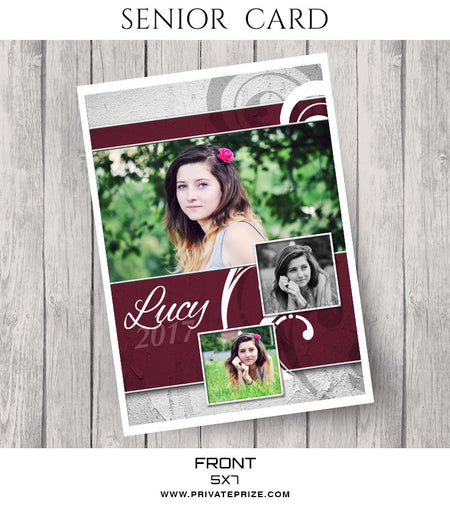 Lucy- Senior Photocard - Photography Photoshop Template