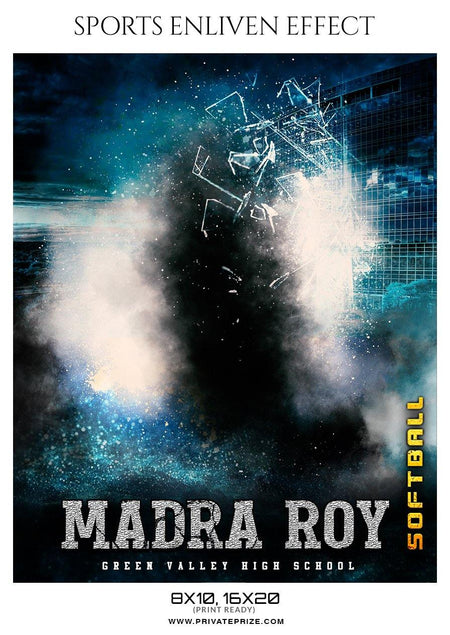 Madra Roy - Softball Sports Enliven Effect Photography template - PrivatePrize - Photography Templates