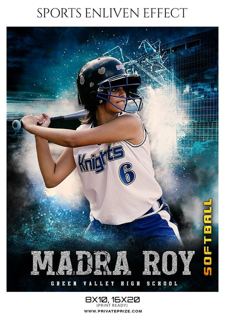 Madra Roy - Softball Sports Enliven Effect Photography template - PrivatePrize - Photography Templates