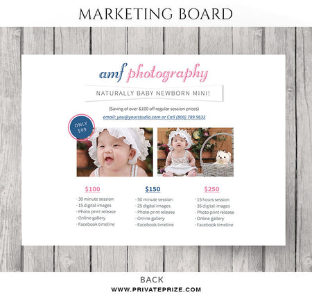 Christmas Mini Session Flyer Template for Photographers - Photography Photoshop Template