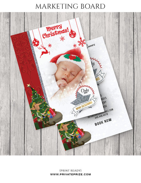 Christmas Newborn Mini Session Flyer Template for Photographers - Photography Photoshop Template