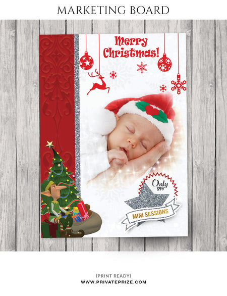 Christmas Newborn Mini Session Flyer Template for Photographers - Photography Photoshop Template