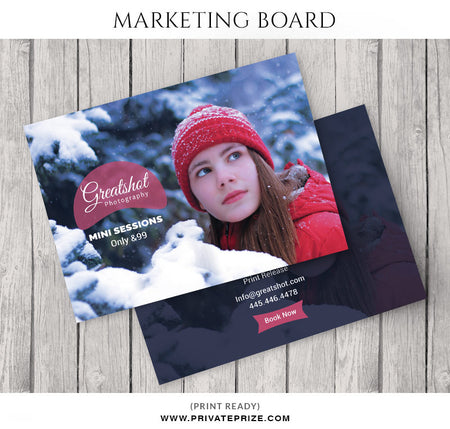 GreatShot Christmas Mini Session Flyer Template for Photographers - Photography Photoshop Template