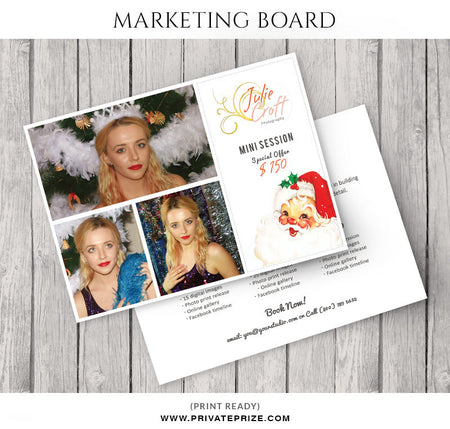 Julie Croft Christmas Mini Session Flyer Template for Photographers - Photography Photoshop Template