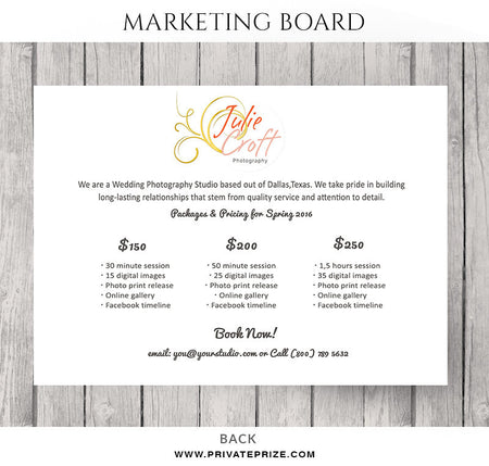 Julie Croft Christmas Mini Session Flyer Template for Photographers - Photography Photoshop Template