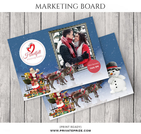 Heartfelt Christmas Mini Session Flyer Template for Photographers - Photography Photoshop Template