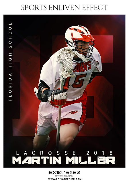 Martin Miller - Lacrosse Sports Enliven Effects Photography Template - Photography Photoshop Template