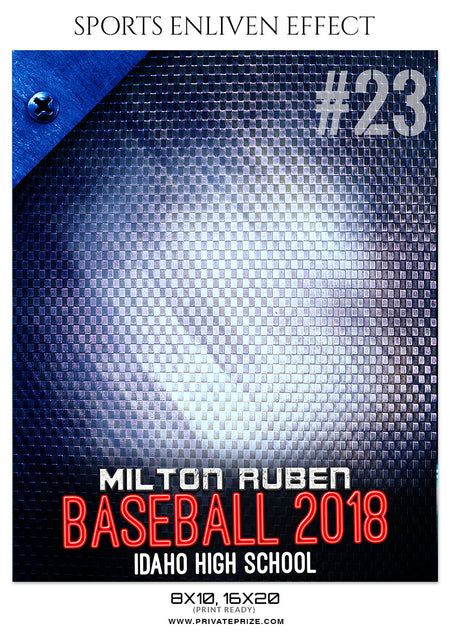 Miton Ruben Baseball Sports Enliven Effects Photoshop Template - Photography Photoshop Template