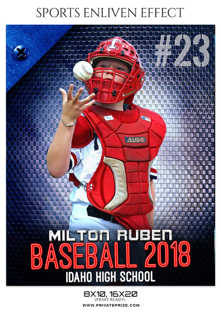 Miton Ruben Baseball Sports Enliven Effects Photoshop Template - Photography Photoshop Template