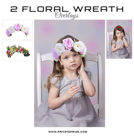 Floral Wreath Digital Overlay - Photography Photoshop Templates