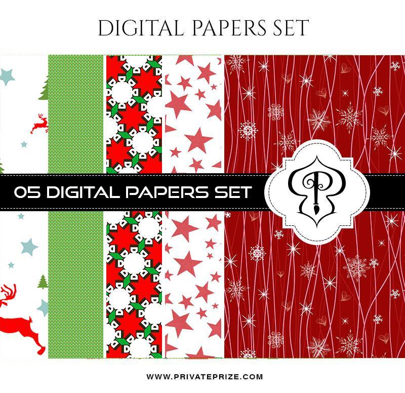 Christmas - Digital Paper Pack - PrivatePrize - Photography Templates