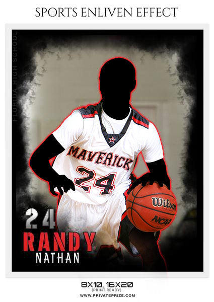 RANDY NATHAN BASKETBALL - SPORTS ENLIVEN EFFECT - Photography Photoshop Template