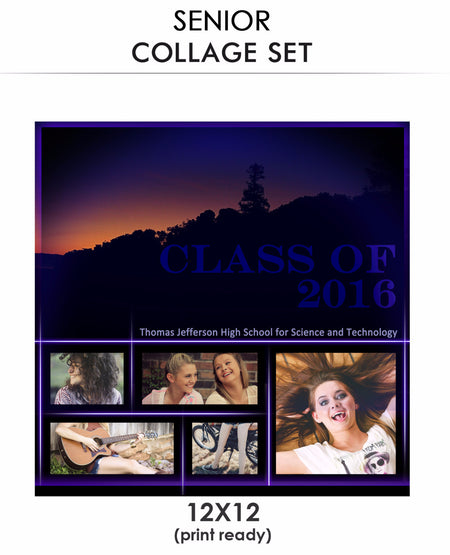 Jefferson-Senior Collage Photoshop Template - Photography Photoshop Template