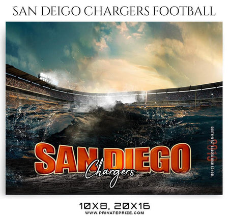 San Deigo Chargers - Football Themed Sports Photography Template - PrivatePrize - Photography Templates