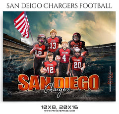 San Deigo Chargers - Football Themed Sports Photography Template